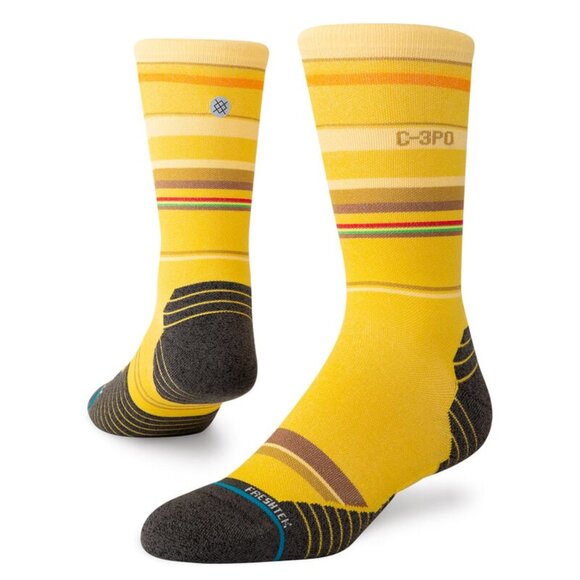 Stance x Disney Star Wars Threepio C-3PO Crew Socks Gold A448D23THR M Movie Droi - Picture 1 of 7